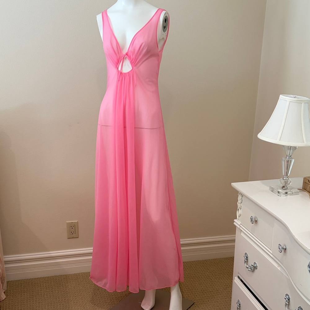 Bubblegum pink vintage sheer nightgown